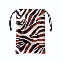 Brown Zebra PU Drawstring Pouch
