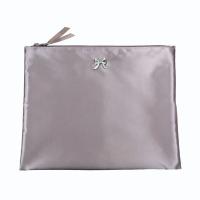 Satin big Flat Pouch with Ribbon
