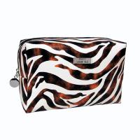 Brown Zebra PU Cosmetic holdall